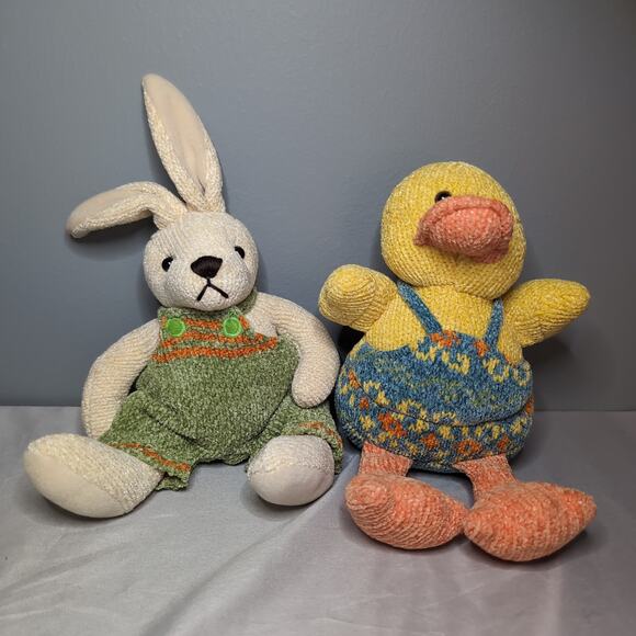 Studio 33 Rabbit Bunny Duck Plush Easter Knit Soft Spring - Picture 1 of 12
